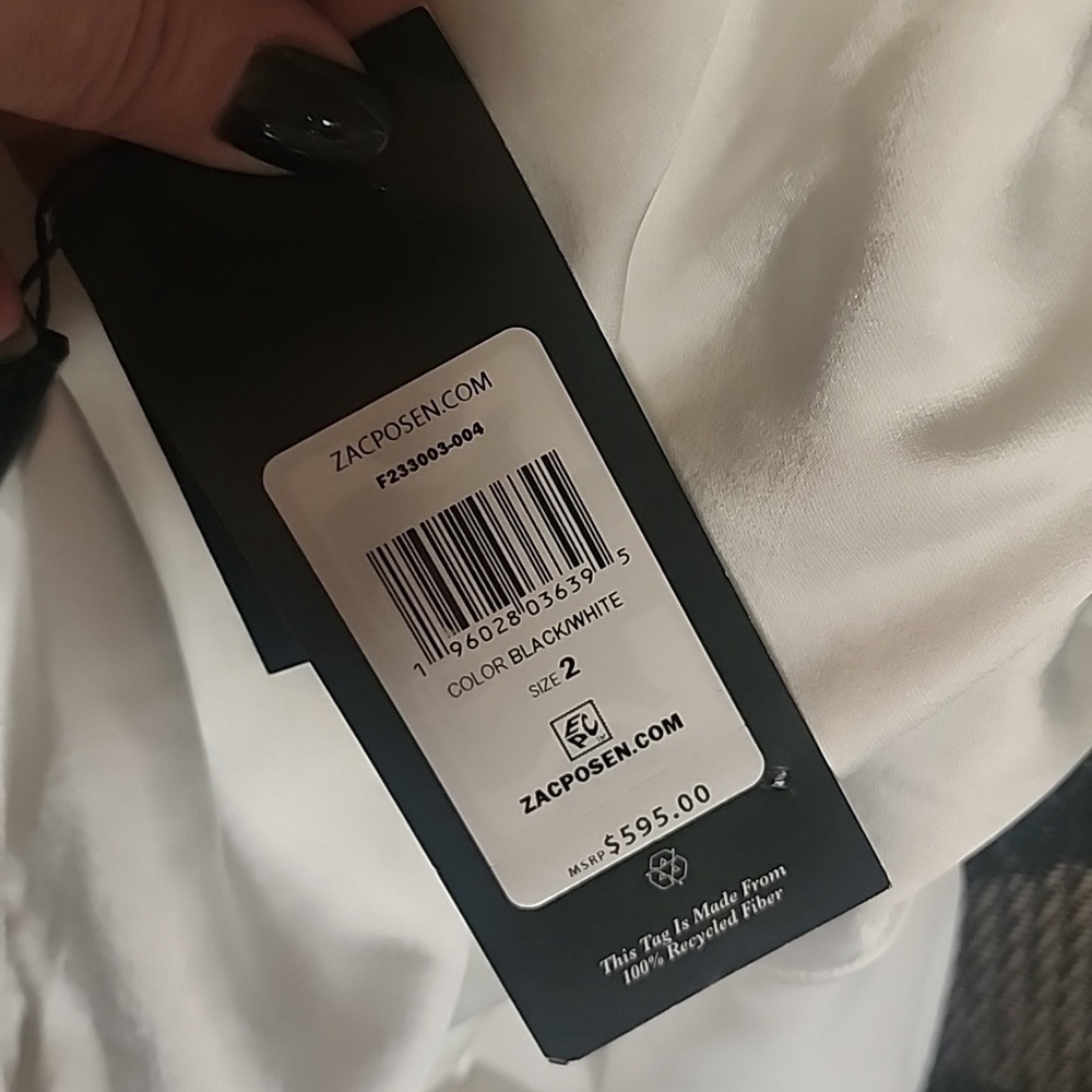 ZAC POSEN ONE SHOULDER DRAPE JUMPSUIT SIZE 2 - Picture 6 of 7